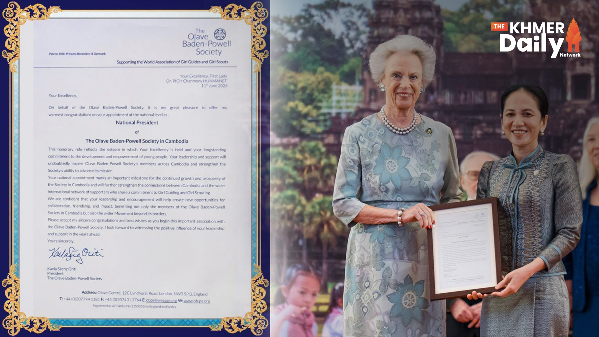 Dr. Pich Chanmony Hun Manet Receives Prestigious OB-PS Awards, Named National President for Cambodia