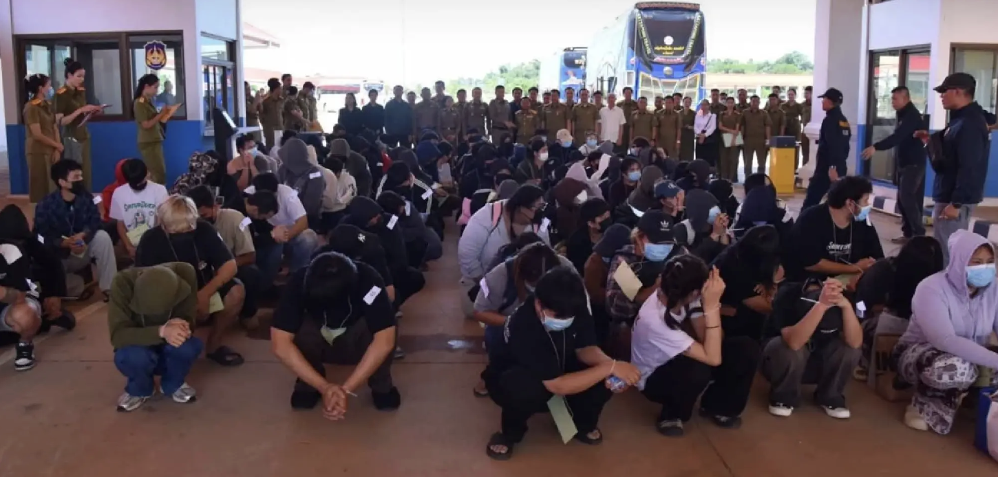 Image: Scam crackdown suspects processed — Source: The Nation Thailand