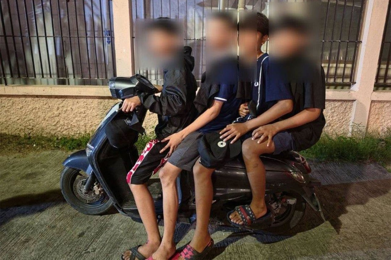 Four teens were among seven suspects arrested Thursday night for allegedly robbing and attacking a Japanese tourist near Makkasan Airport Rail Link. Photo: Thai Police Facebook page